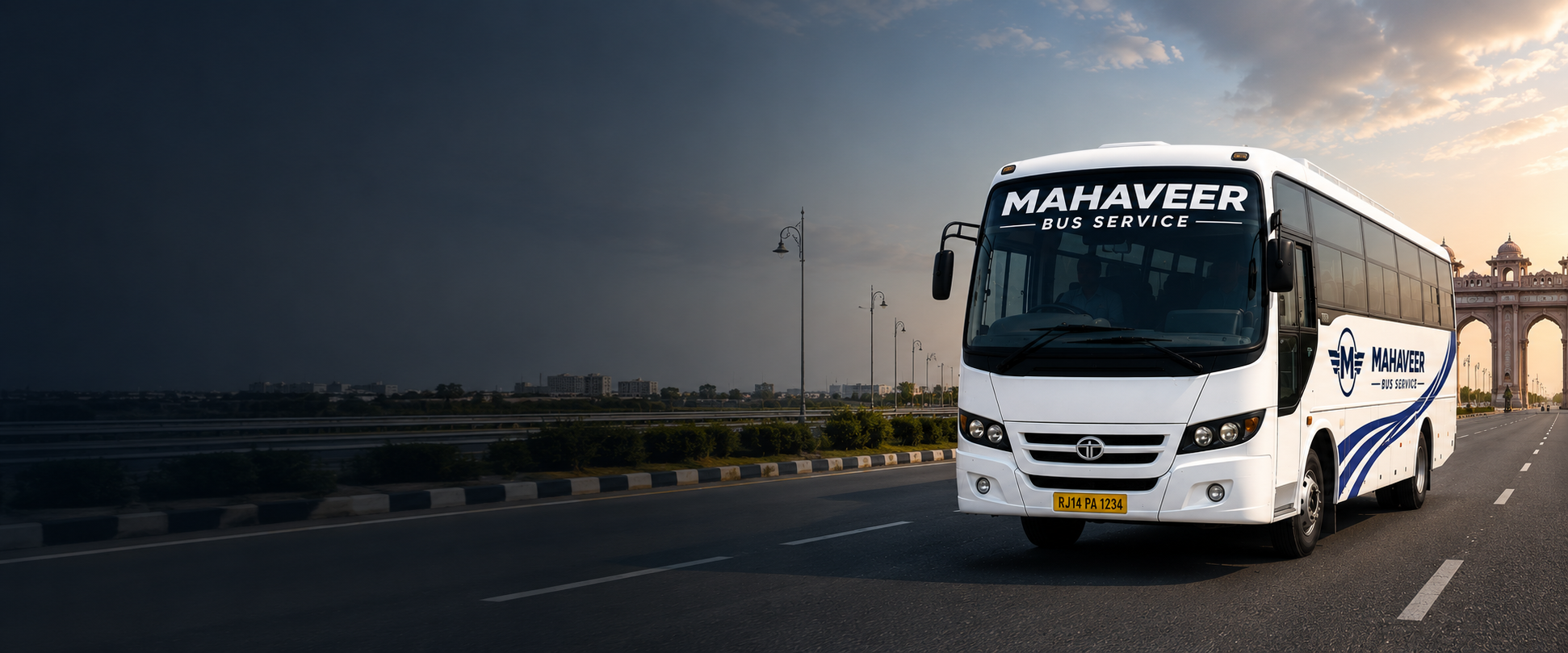 Mahaveer Bus Service on mountain highway